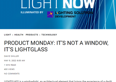 LIGHTGLASS Featured in LightNOW